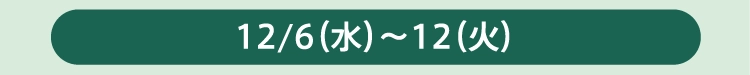 12/6（水）～12（火）