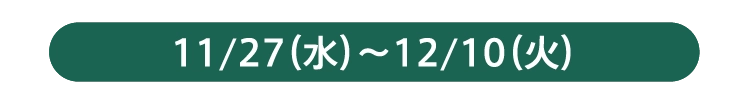 11/27（水）～12/10（火）